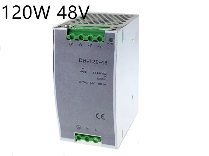 (DR-120-48) 2.5a 120w 48V DIN Rail switching power supply for led light free shipping
(DR-120-48) 2.5a 120w 48V DIN Rail switching power supply for led light free shipping