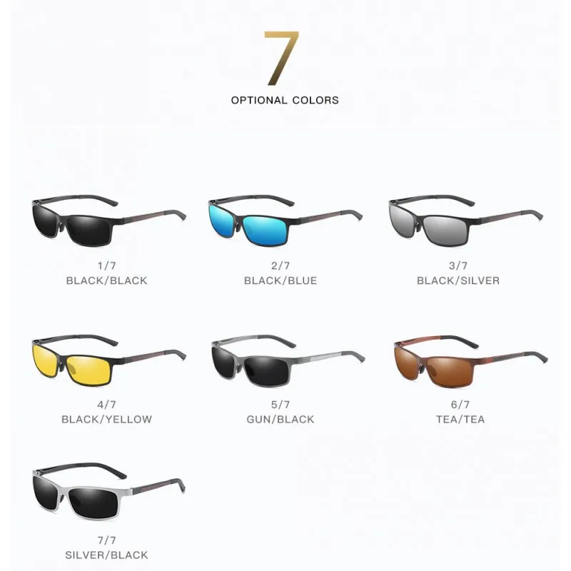 Модные мужские солнцезащитные очки из алюминиево-магниевого сплава