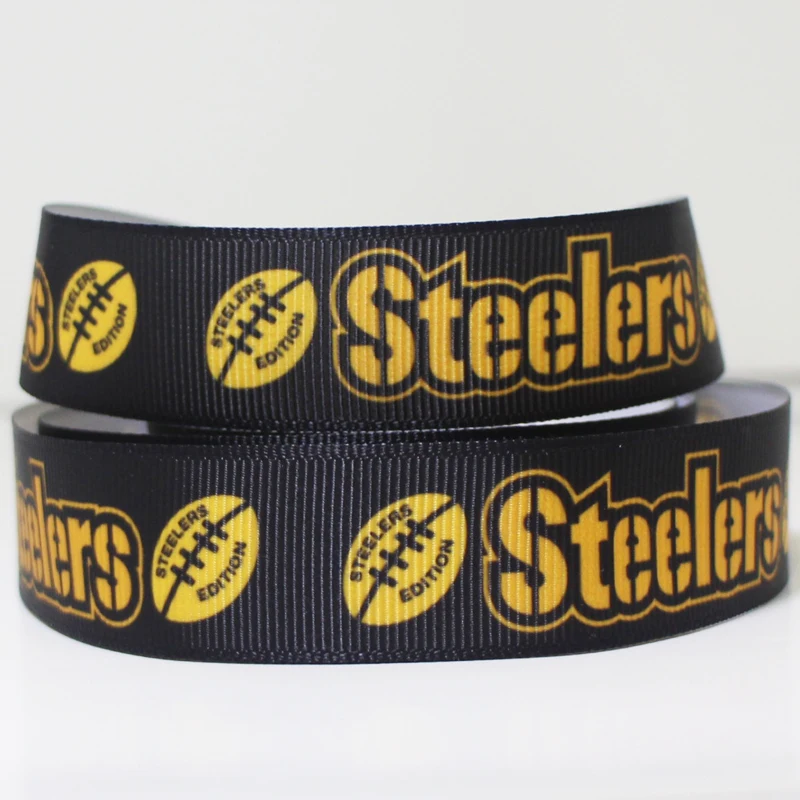 50 ярдов 7/8 "1" 1 5 "2" 3 "22 мм 25 38 75 футбольная команда печатная grosgrain лента