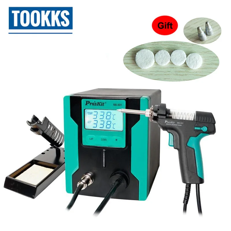Pro'sKit SS-331H Desoldering Suction Electric Absorb Gun Vacuum BGA Desoldering Pump Solder Sucker Gun For Motherboard Repair
Pro'sKit SS-331H Desoldering Suction Electric Absorb Gun Vacuum BGA Desoldering Pump Solder Sucker Gun For Motherboard Repair