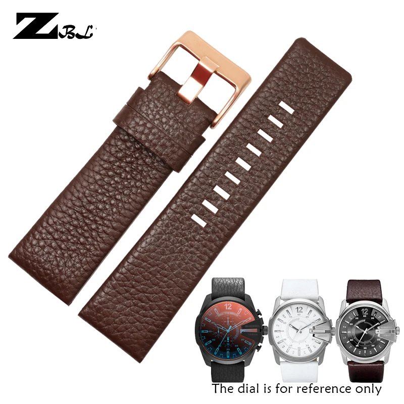 Genuine leather strap watchband 24 26 28 30mm Litchi grain Watch band Soft comfortable DZ4323 1657 4343 watch bracelet for Diese |