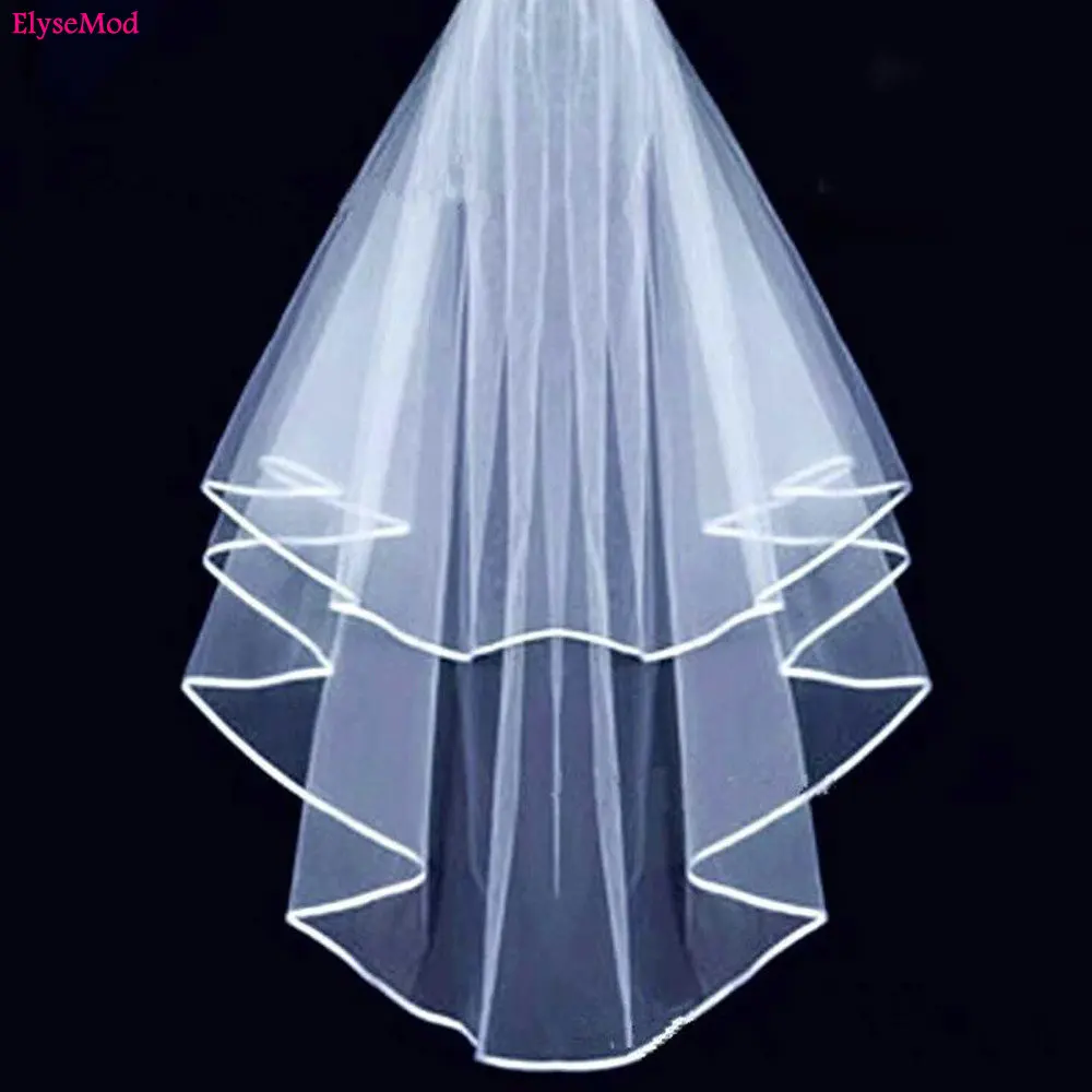 High Quality White Ivory Two 2 Layer Ribbon Edge Center Cascade Bridal Wedding Veil with Comb
High Quality White Ivory Two 2 Layer Ribbon Edge Center Cascade Bridal Wedding Veil with Comb