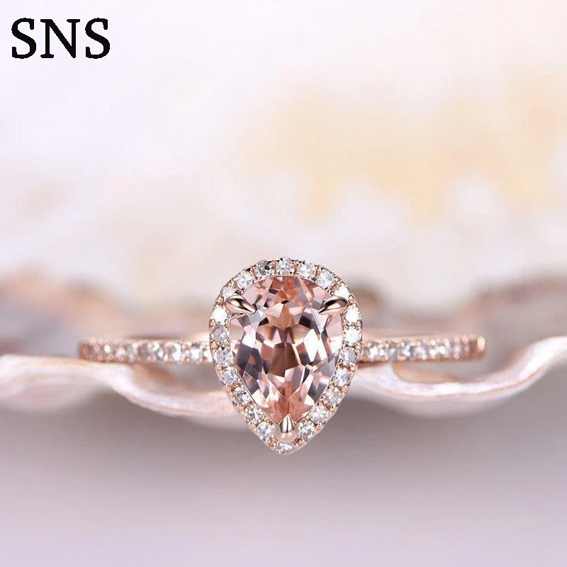 1.2ct 6*8 мм настоящий натуральный морганит с грушевидной огранкой обручальное