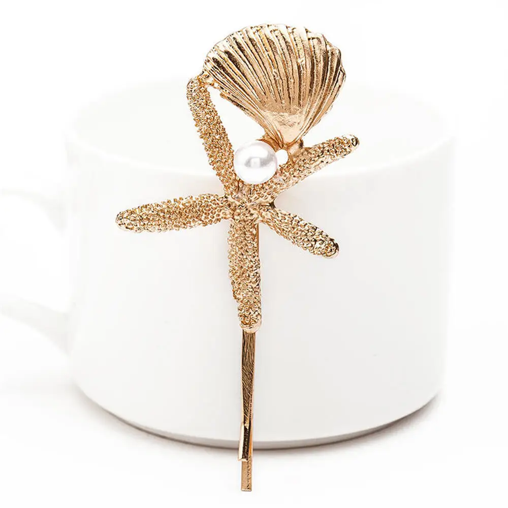 1pc Vintage Starfish Shell Pearl Hair Pins Gold Silver Fashion Hair Clips Barrettes Women Girls Headwear Hair Accessories
1pc Vintage Starfish Shell Pearl Hair Pins Gold Silver Fashion Hair Clips Barrettes Women Girls Headwear Hair Accessories