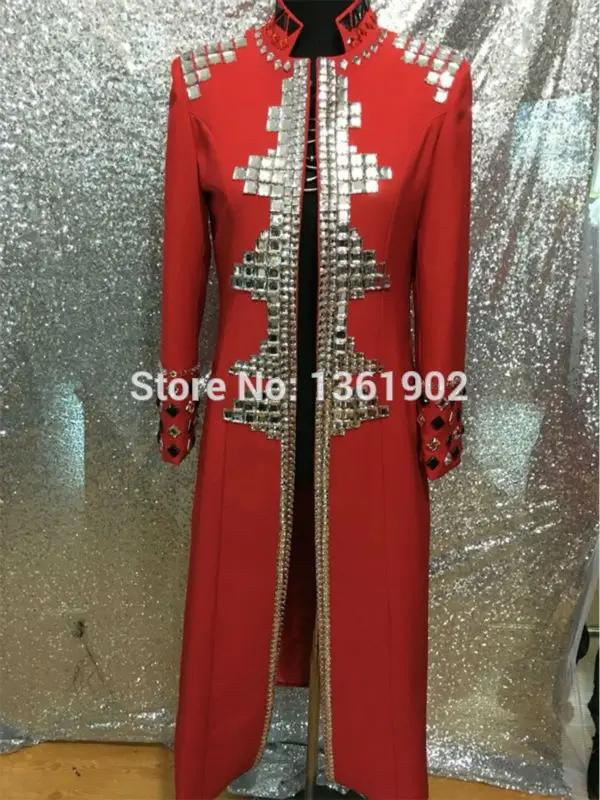 Plus size Custom made red Crystals men's ds dj male singer dance performance long style outerwear costume rhinestone jacket coat
Plus size Custom made red Crystals men's ds dj male singer dance performance long style outerwear costume rhinestone jacket coat