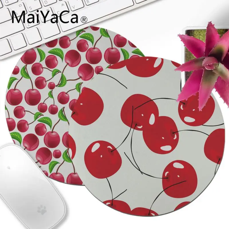 MaiYaCa мой любимый Вишневый фруктовый Удобный круглый коврик для мыши игровой