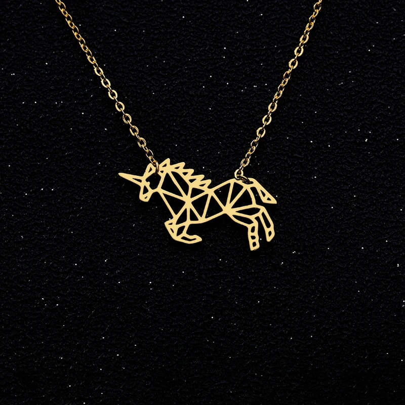 Unicorn Necklaces Pendents Collier Geometric Origami Style Unicorn Necklace Bijoux Jewelry For Women's Clothing & Accessories
Unicorn Necklaces Pendents Collier Geometric Origami Style Unicorn Necklace Bijoux Jewelry For Women's Clothing & Accessories