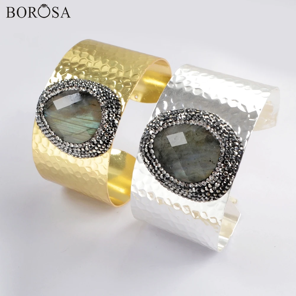 BOROSA Design 3PCS Gold/Silver Color Natural Labradorite Bangle Druzy Natural Gems Stone Bracelet Jewelry for Women Girls JAB934
BOROSA Design 3PCS Gold/Silver Color Natural Labradorite Bangle Druzy Natural Gems Stone Bracelet Jewelry for Women Girls JAB934