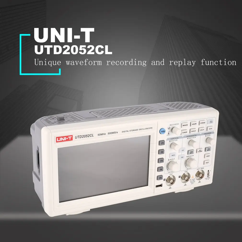 UNI-T UTD2052CL цифровой запоминающий осциллограф 50 МГц 2 Каналы запись USB генератор