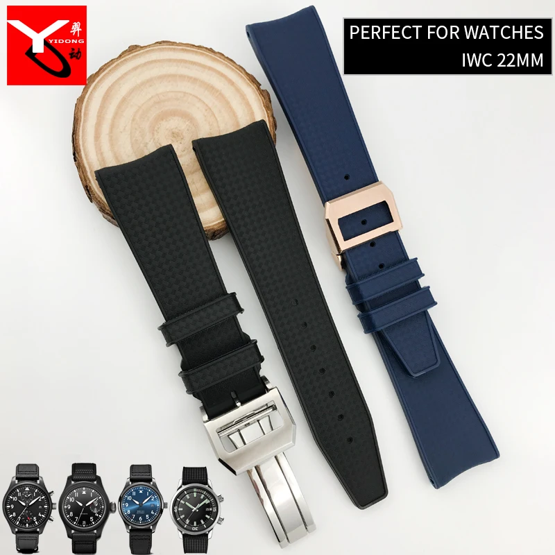 22mm Rubber Silicone Soft Watchband Black Blue Watch Strap Suitable for IWC IW323101 PILOT PORTUGIESER Mark Watch Bracelets
22mm Rubber Silicone Soft Watchband Black Blue Watch Strap Suitable for IWC IW323101 PILOT PORTUGIESER Mark Watch Bracelets
