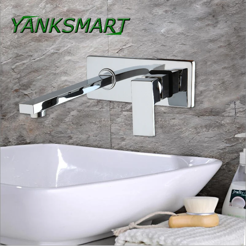 YANKSMART Wall Mounted Single Lever Bathroom Faucet Chrome Brass Spout Vanity Sink Mixer Tap Faucet
YANKSMART Wall Mounted Single Lever Bathroom Faucet Chrome Brass Spout Vanity Sink Mixer Tap Faucet