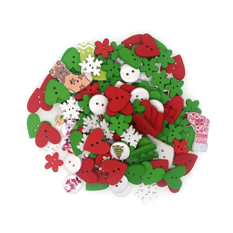 100pcs Random Mixed Wood Buttons Christmas Button Heart Flower Shaped Wooden Buttons Clothing DIY Sewing Accessories 12-25mm
100pcs Random Mixed Wood Buttons Christmas Button Heart Flower Shaped Wooden Buttons Clothing DIY Sewing Accessories 12-25mm