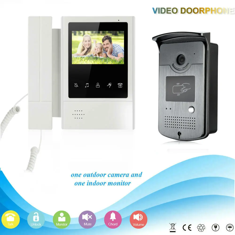 SmartYIBA Wired Video Doorphone 4.3 Inch Color Touch Screen Monitor Video Intercom Doorbell Ring Rfid Inductive Card Unlock IR
SmartYIBA Wired Video Doorphone 4.3 Inch Color Touch Screen Monitor Video Intercom Doorbell Ring Rfid Inductive Card Unlock IR
