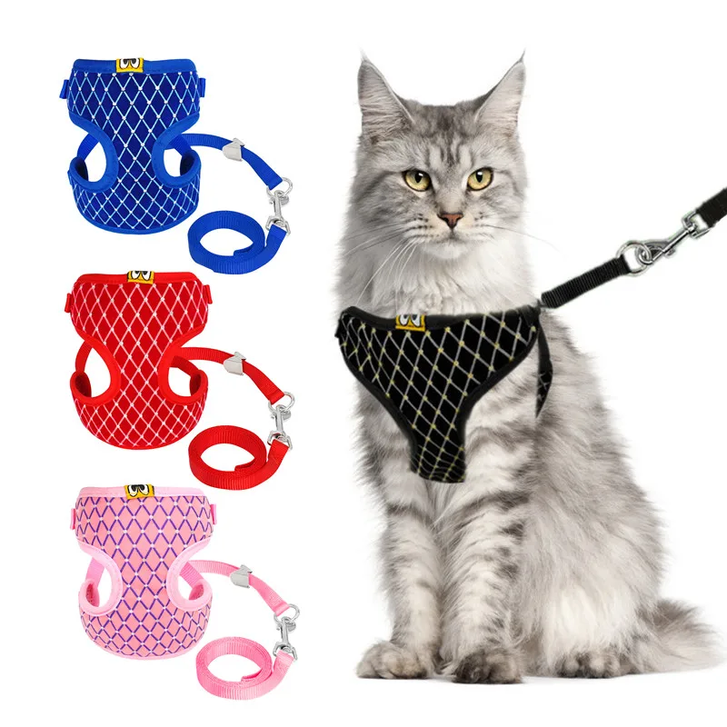 Cute Adjustable Puppy Cat Harness Leash Set Mesh Pet Cat Kitten Clothe Vest Traction Rope Harness Chest Collar Pet Supplies
Cute Adjustable Puppy Cat Harness Leash Set Mesh Pet Cat Kitten Clothe Vest Traction Rope Harness Chest Collar Pet Supplies