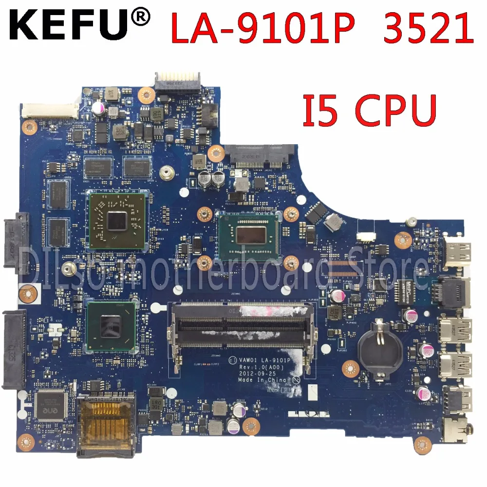 KEFU VW55C 0VW55C VAW01 LA-9101P материнская плата для DELL INSPIRON 3521 5521 ноутбука I5 CPU PM тестовая |