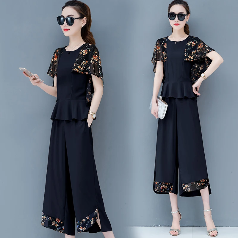 Suit women new top blouse & wide-legged pants summer wear floral fashion chiffon shirt trousers outfit leisure vestido 2 pcs
Suit women new top blouse & wide-legged pants summer wear floral fashion chiffon shirt trousers outfit leisure vestido 2 pcs