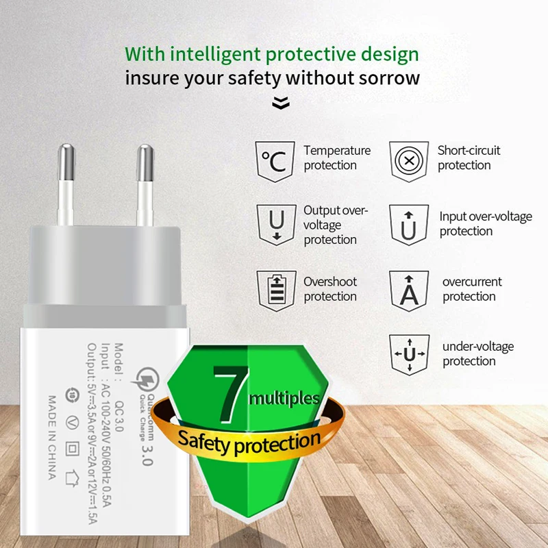 QC3.0 Quick Charge for iPhone X Samsung Galaxy S8/S9 Note 8 Fast Chaging Universal Mobile Phone 5V/3A USB Chargers Adapter
QC3.0 Quick Charge for iPhone X Samsung Galaxy S8/S9 Note 8 Fast Chaging Universal Mobile Phone 5V/3A USB Chargers Adapter