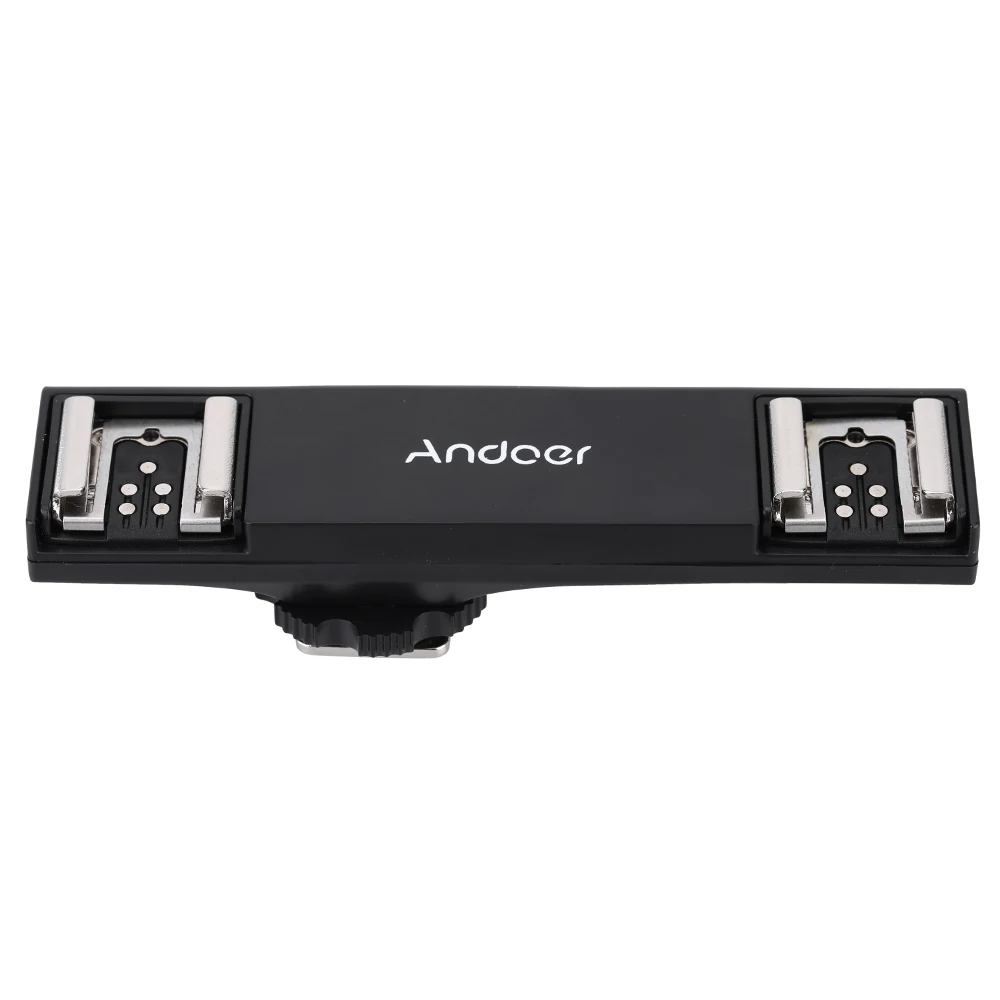 

Andoer Dual Hot Shoe Flash Speedlite Light Bracket Splitter for Canon 7DII 70D 5DR 5DRS 5DIII 6D DSLR Camera Camcorder