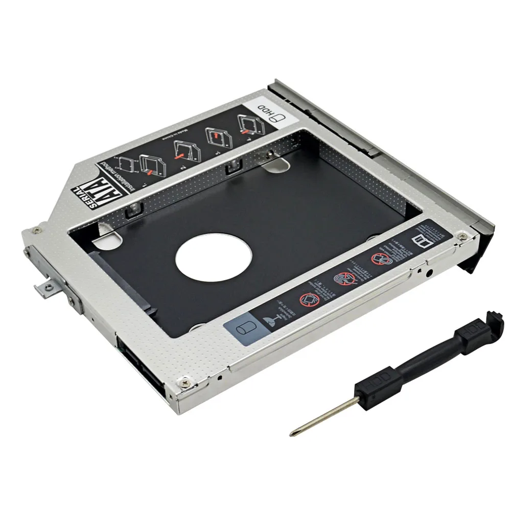 Высокое качество Алюминий 2nd HDD Caddy 9 5 мм SATA III светодиодный индикатор на застежке