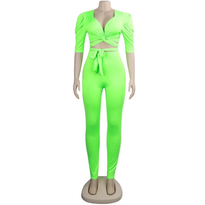 Short Sleeve Two Piece Set Ensemble Femme Lace Up Tops And Pants Tracksuit Bodycon Long Pants Women Suits conjuntos de mujer
Short Sleeve Two Piece Set Ensemble Femme Lace Up Tops And Pants Tracksuit Bodycon Long Pants Women Suits conjuntos de mujer