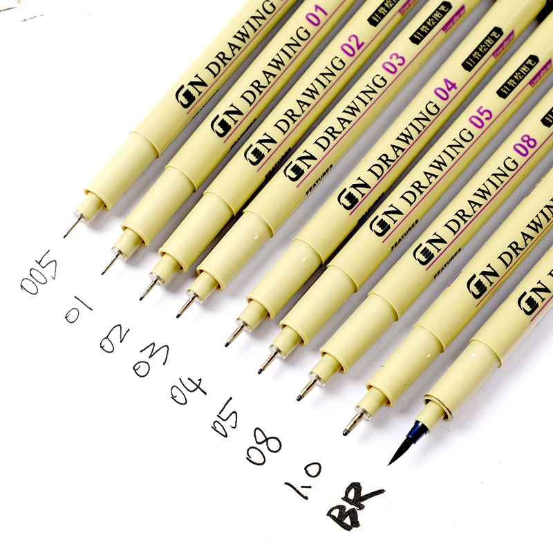 1 Pcs Pigment Liner Pigma Micron Ink Marker Pen 0.05 0.1 0.2 0.3 0.4 0.5 0.8 1.0 BR Different Tip Black Fineliner Sketching Pen
1 Pcs Pigment Liner Pigma Micron Ink Marker Pen 0.05 0.1 0.2 0.3 0.4 0.5 0.8 1.0 BR Different Tip Black Fineliner Sketching Pen