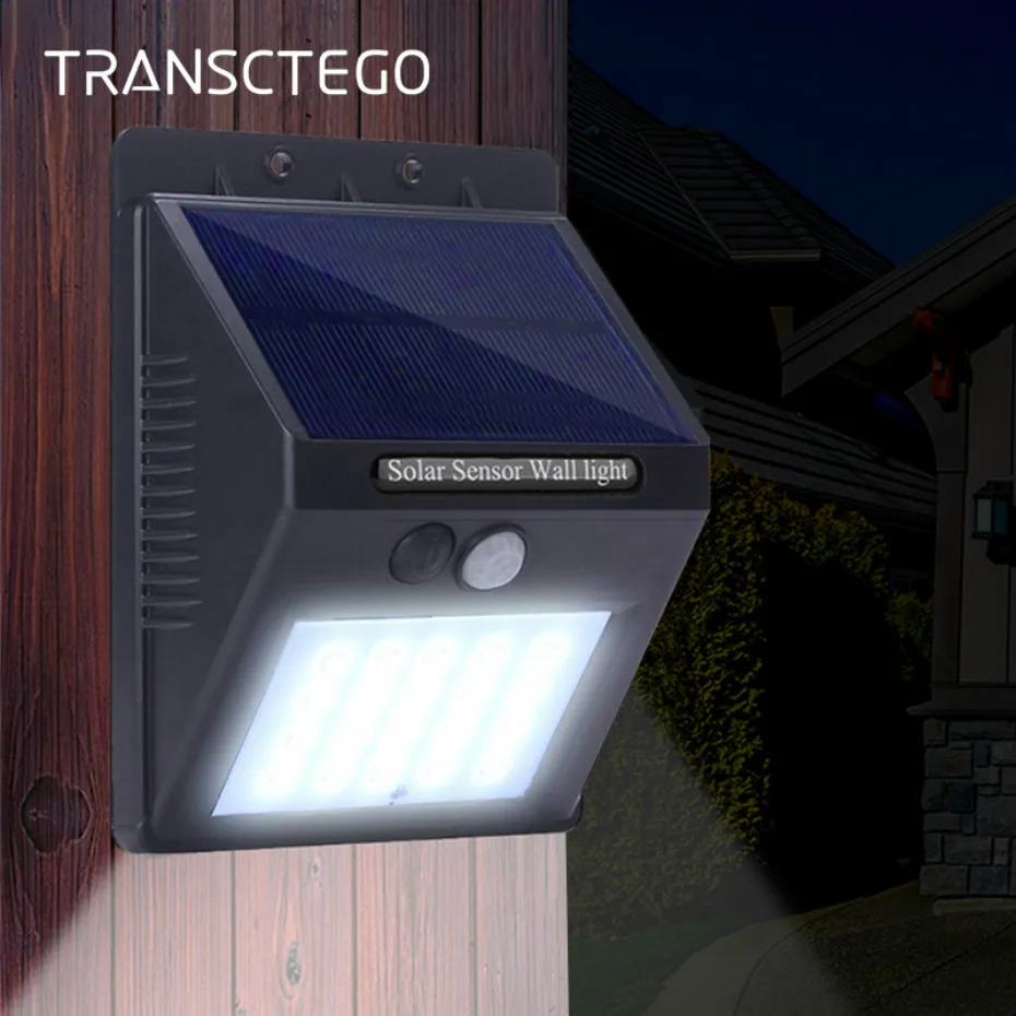 20 LED Solar Lights Garden Lamp Motion Sensor Outdoor Street Wall Waterproof Super Bright Courtyard Pathway Light | Освещение