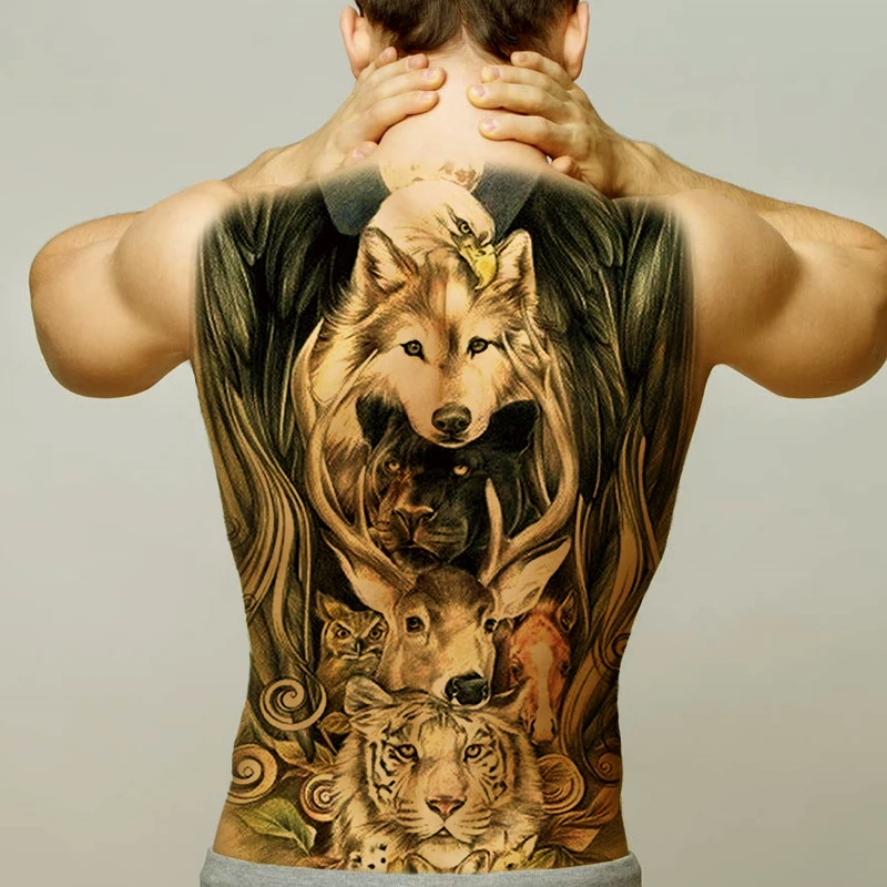 temporary men tattoos large wolf lion tiger tatoo temporales for men big full back tattoo and body art sexy tattoo sticker water
temporary men tattoos large wolf lion tiger tatoo temporales for men big full back tattoo and body art sexy tattoo sticker water