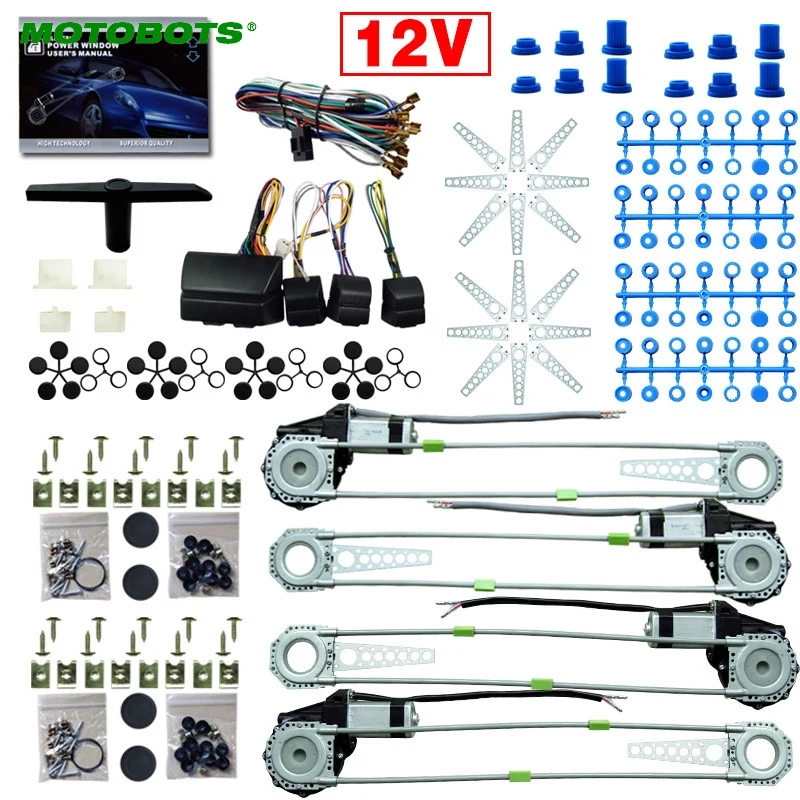 MOTOBOTOS 1Set DC12V Car/Auto Universal 4 Doors Electronice Power Window kits With 8pcs/Set Swithces and Harness
MOTOBOTOS 1Set DC12V Car/Auto Universal 4 Doors Electronice Power Window kits With 8pcs/Set Swithces and Harness