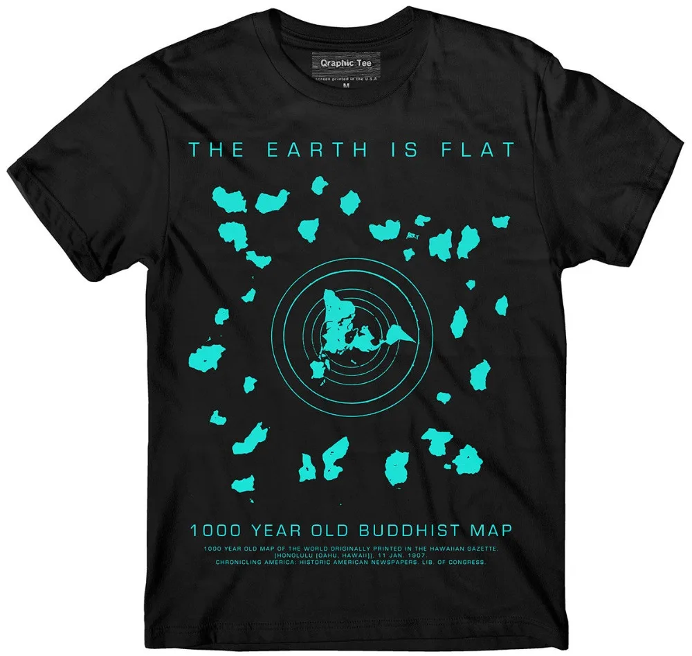 Мужская футболка с коротким рукавом и надписью Flat Earth буддийская карта Is Firmament