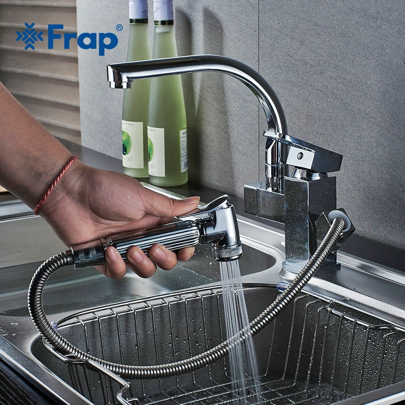 Frap New Polished Chrome Brass Double Spouts 360 Degree & Pull Out Kitchen Faucet Kitchen Tap Sink Mixer torneira cozinha Y40057
Frap New Polished Chrome Brass Double Spouts 360 Degree & Pull Out Kitchen Faucet Kitchen Tap Sink Mixer torneira cozinha Y40057