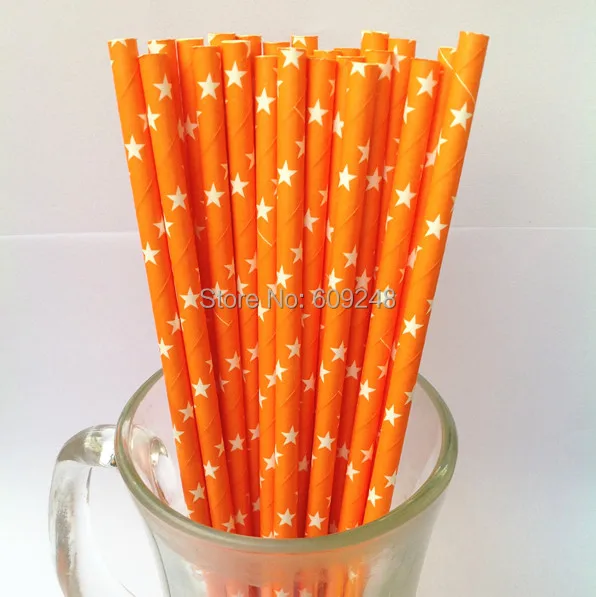 100 Pcs Mixed Colors White Star Printed Orange Paper Straws, Buy Cheap Cute Party Supplies Paper Drinking Straws in Bulk 
100 Pcs Mixed Colors White Star Printed Orange Paper Straws, Buy Cheap Cute Party Supplies Paper Drinking Straws in Bulk