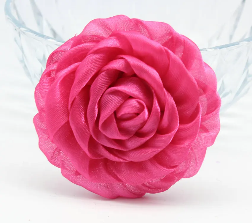 

40pcs big Organza Petti Puff Flowers mix color or you pick Boutique Supplies Headband Fabric rolled rosettes 3 inch boutonniere