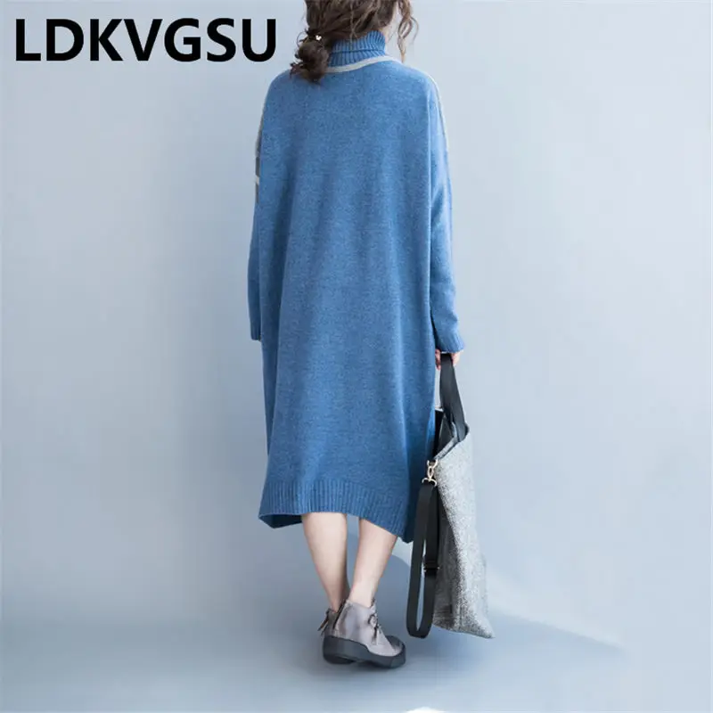2019 Autumn Winter Dresses Sweater Big Size Women's Turtleneck Pullover Long Thick Warm Loose Knit Dress Casual Vestidos is1691
2019 Autumn Winter Dresses Sweater Big Size Women's Turtleneck Pullover Long Thick Warm Loose Knit Dress Casual Vestidos is1691