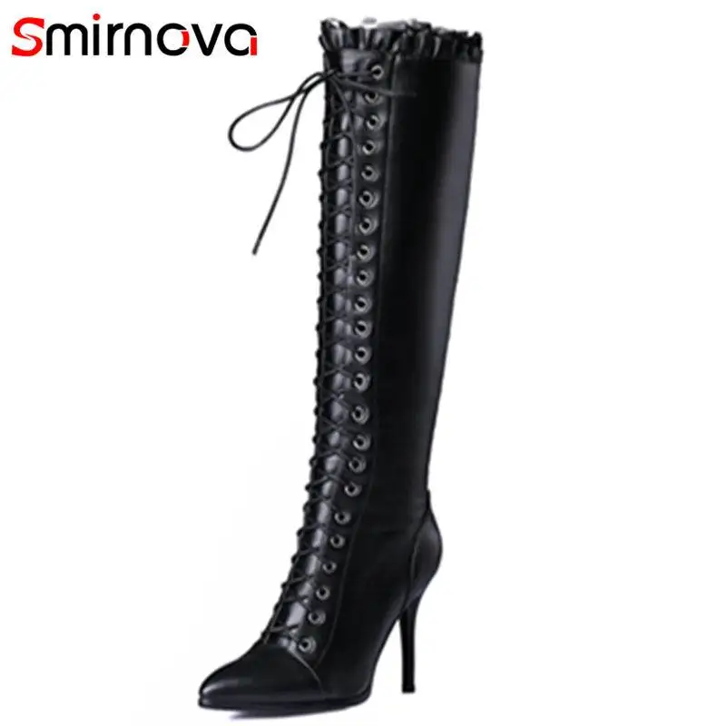 Smirnova/размеры 34-40, 2018 г. Хит продаж, модные сапоги до колена из натуральной кожи и качественной PU искусственной кожи Женские повседневные сапоги с острым носком на тонком высоком каблуке
Smirnova/размеры 34-40, 2018 г. Хит продаж, модные сапоги до колена из натуральной кожи и качественной PU искусственной кожи Женские повседневные сапоги с острым носком на тонком высоком каблуке