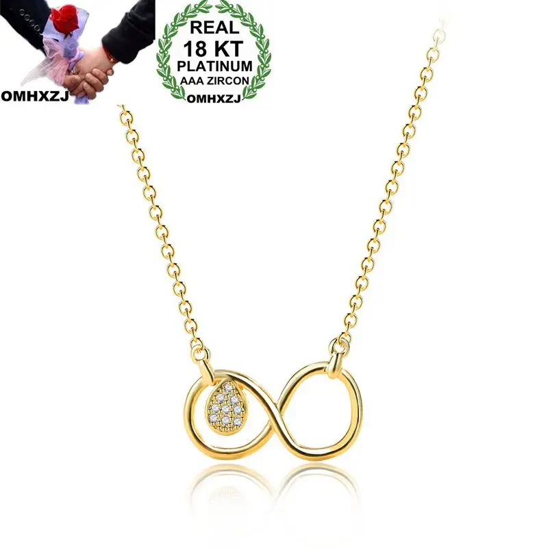 OMHXZJ Wholesale Personality Fashion OL Woman Girl Party Wedding Gift Gold Lucy 8 AAA Zircon 18KT Gold Pendant Necklace NC131
OMHXZJ Wholesale Personality Fashion OL Woman Girl Party Wedding Gift Gold Lucy 8 AAA Zircon 18KT Gold Pendant Necklace NC131