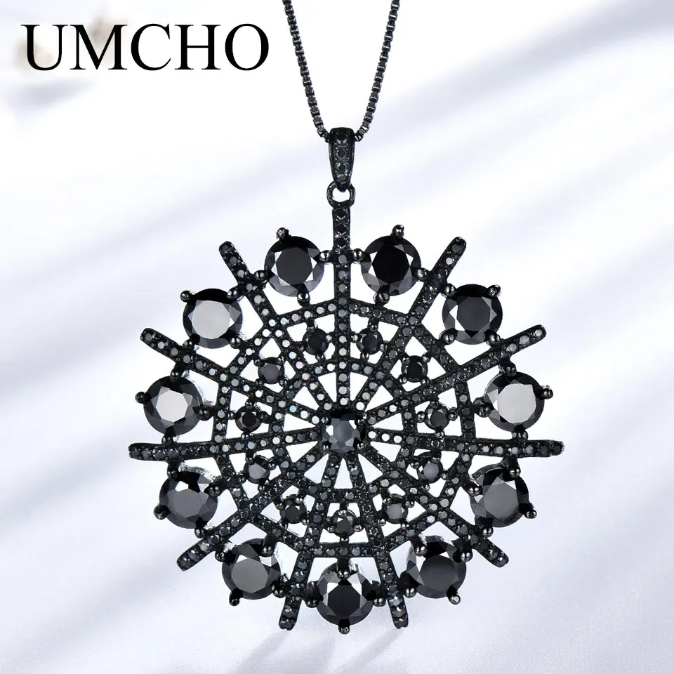 UMCHO Genuine 925 Sterling Silver Jewelry Natural Gemstone Black Spinel Necklaces & Pendants Party Hyperbole Gifts For Women
UMCHO Genuine 925 Sterling Silver Jewelry Natural Gemstone Black Spinel Necklaces & Pendants Party Hyperbole Gifts For Women