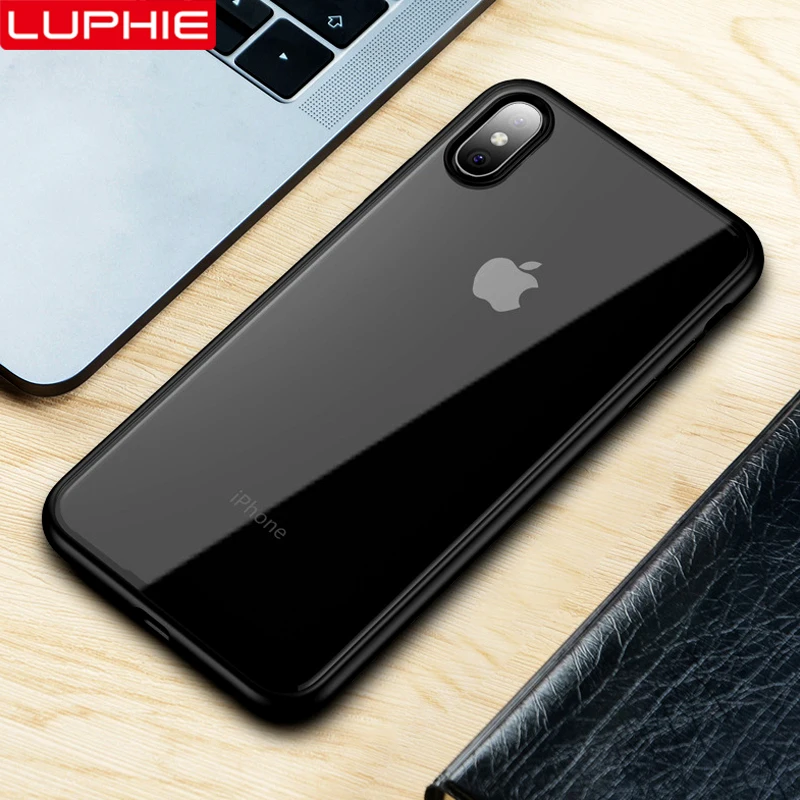 LUPHIE Transparent Case For iPhone X XS Max XR 8 7 Plus Shockproof Clear Cover Luxury Silicone Cases |