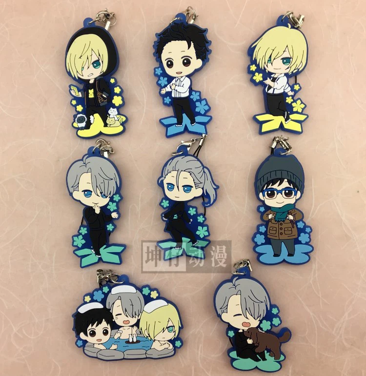 Юрий! На льду аниме Nikiforov Victor Katsuki Yuuri Plisetsky Phichit Yuri Ice Ver резиновый брелок|yuri anime|japanese