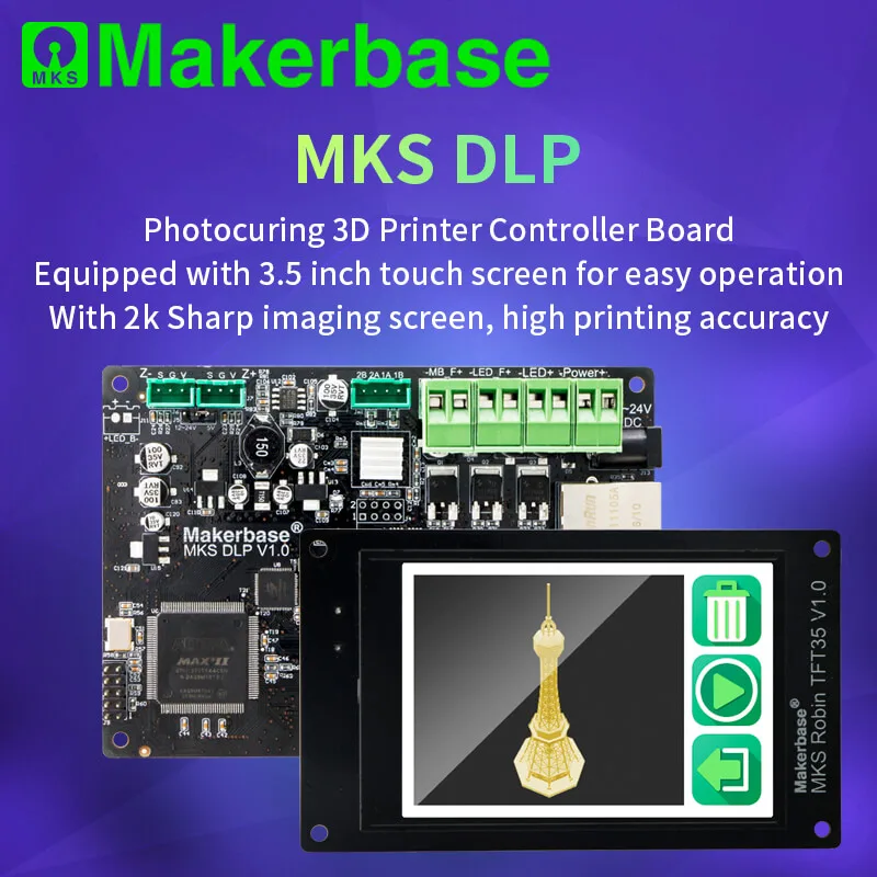 Makerbase MKS DLP SLA UV LCD Resin 3D Printer Off-Line control board Photocuring TFT35 Display 2K sharp Screen 3D Printer parts
Makerbase MKS DLP SLA UV LCD Resin 3D Printer Off-Line control board Photocuring TFT35 Display 2K sharp Screen 3D Printer parts