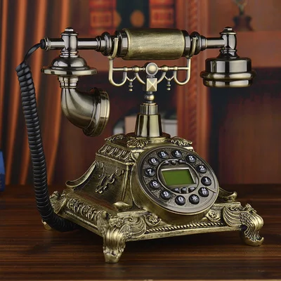 

The new European antique antique retro fashion Garden telephone Decoration home art phone Caller ID backlit Rotary Dial