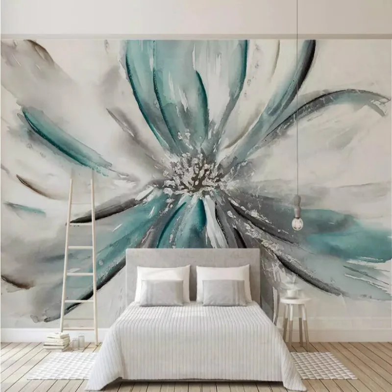 

Пользовательские дома улучшение 3d обои рулоны для стен 3d современная ручная роспись маслом цветок европейские Настенные обои фрески