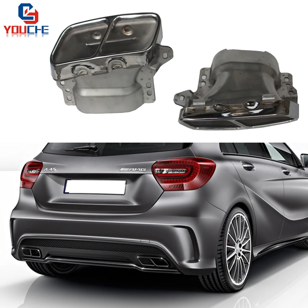 Выхлопные наконечники из нержавеющей стали 304 4 выходная труба для Mercedes A W176 CLA Class