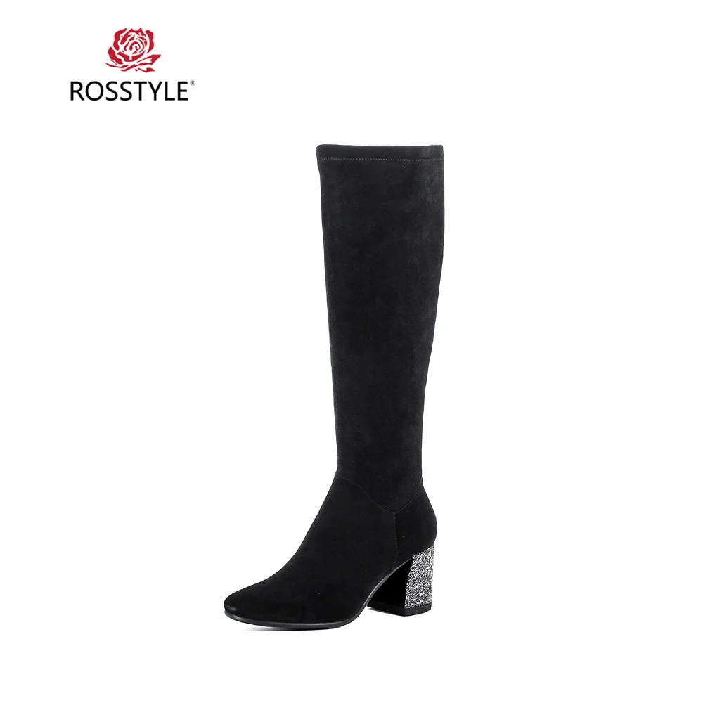 ROSSTYLE Winter Elegant Women Boots Black Quality Suede Classic Round Toe Warm Soft Bottom High Square Heel Lady Boots Black H13
ROSSTYLE Winter Elegant Women Boots Black Quality Suede Classic Round Toe Warm Soft Bottom High Square Heel Lady Boots Black H13