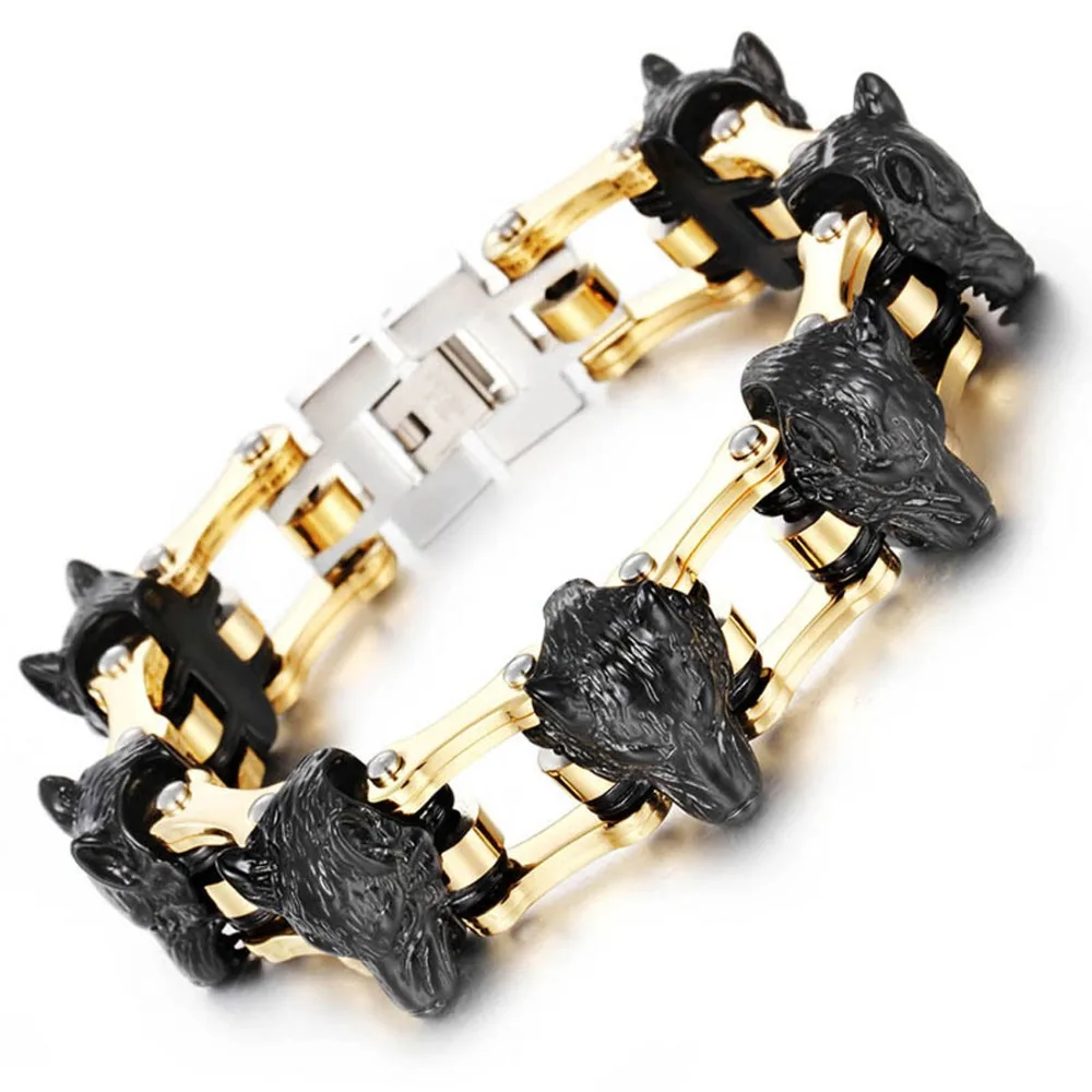Granny Chic New Design Animal Head Bracelet For Men Stainless Steel Bicycle Link Chain Big Heavy Biker Bracelets Jewelry 21cm
Granny Chic New Design Animal Head Bracelet For Men Stainless Steel Bicycle Link Chain Big Heavy Biker Bracelets Jewelry 21cm