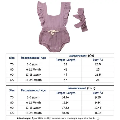 Newborn Baby Girls Clothes Cotton Ruffle Romper Jumpsuit Headband 2PCS Outfits
Newborn Baby Girls Clothes Cotton Ruffle Romper Jumpsuit Headband 2PCS Outfits