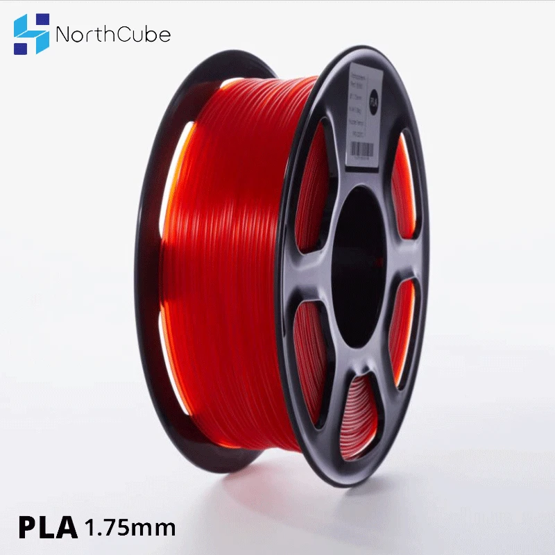 

NORTHCUBE 3D Printer PLA Filament 1.75mm for 3D Printers, 1kg(2.2lbs) +/- 0.02mm Transparent Red Color