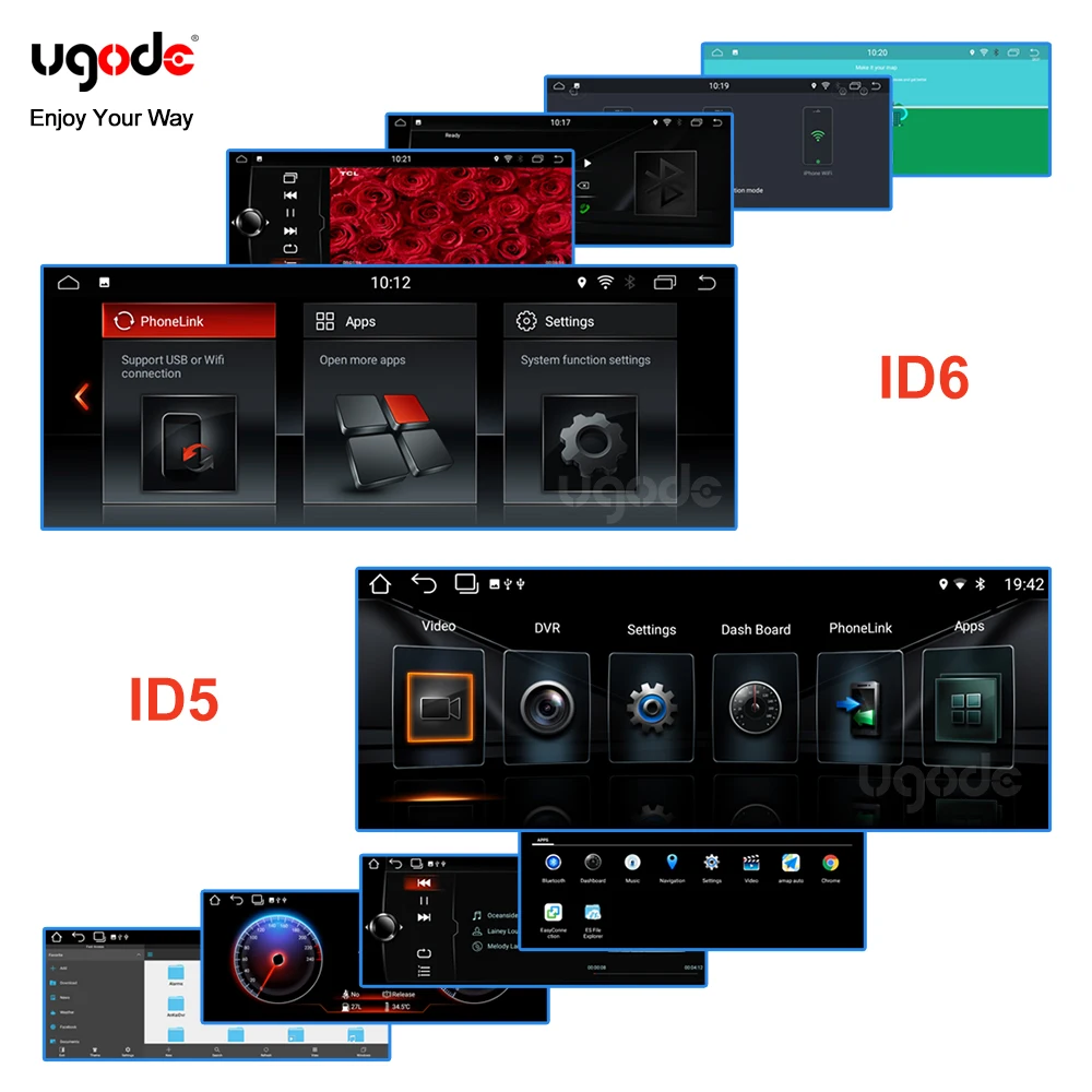 Ugode 10 25 "IPS экран Android 7 1 автомобильный Видео Стерео Авторадио GPS навигация