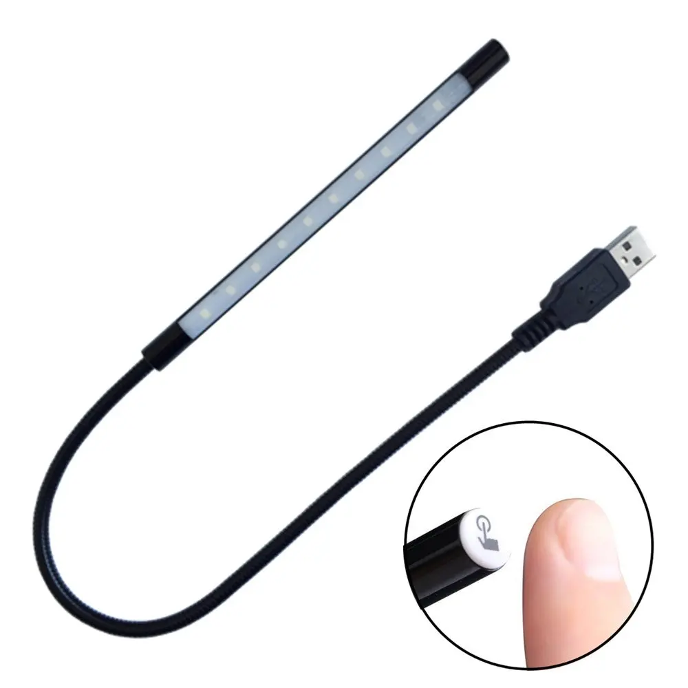 10 LED New Portable Bar Lights Portable USB Flexible Stick Dimmable Touch Switch LED White Light for Laptop Computer (Black)
10 LED New Portable Bar Lights Portable USB Flexible Stick Dimmable Touch Switch LED White Light for Laptop Computer (Black)