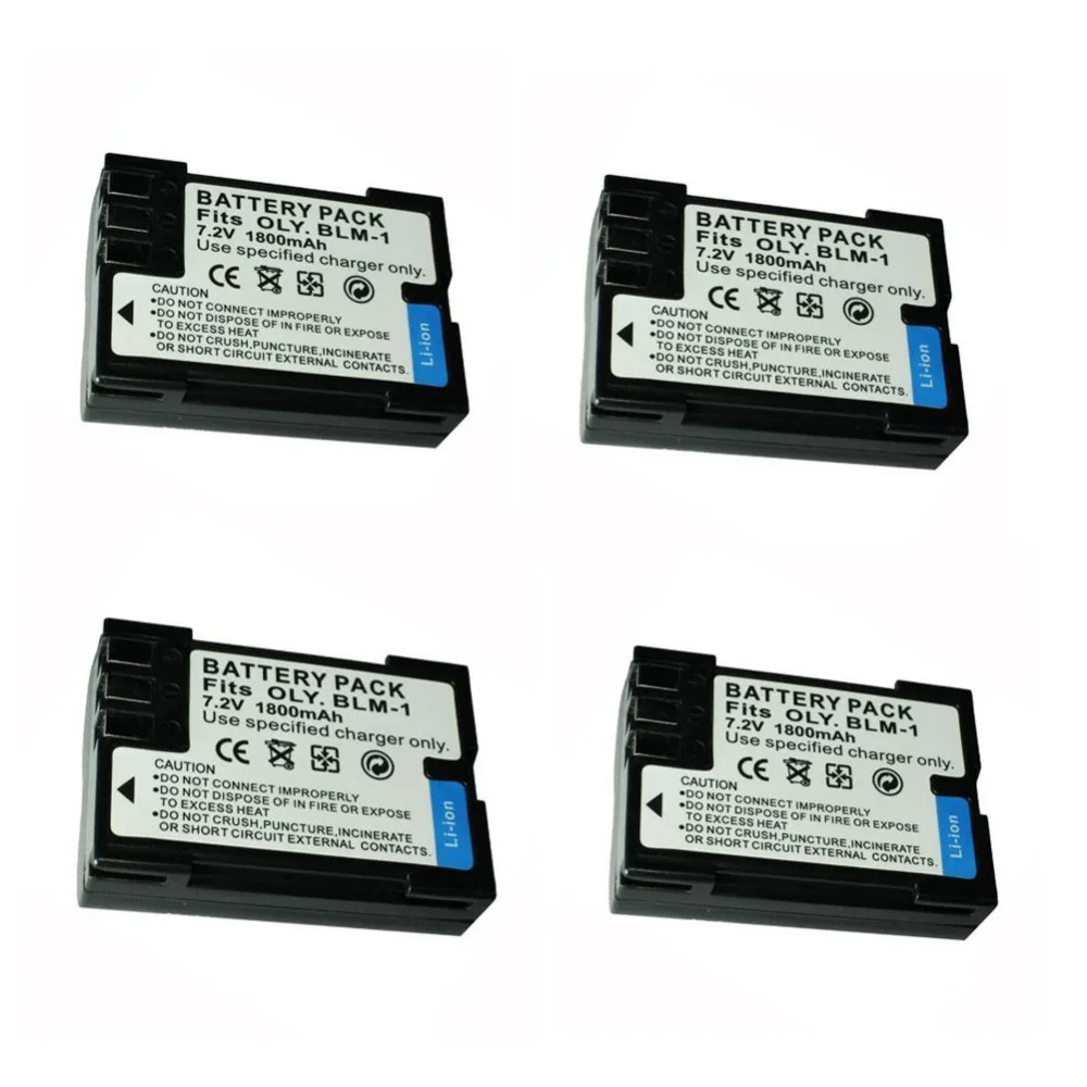 4 шт. 1800 мАч BLM1 BLM 1 батарея для Olympus EVOLT E300 E330 E500 E510 C 5060 7070 8080 E 3.|for olympus|olympus batterybattery
