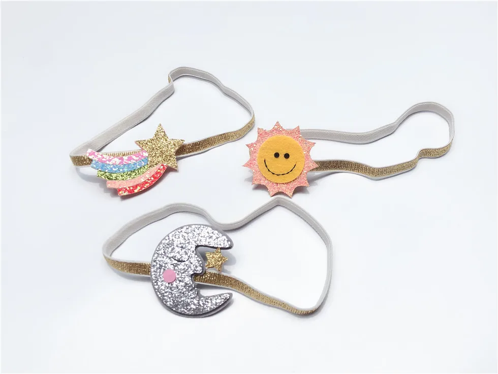 Boutique ins 15pcs Fashion Cute Glitter Star Rainbow Sun Moon Newborn Headbands Cartoon Soft Hairbands Princess Hair Accessories
Boutique ins 15pcs Fashion Cute Glitter Star Rainbow Sun Moon Newborn Headbands Cartoon Soft Hairbands Princess Hair Accessories